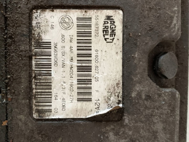 55187372 блок управління двигуна Fiat Seicento I 1.2D